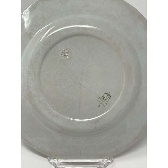 Arabia Finland Blue Rose Dinner Plate Flower 10" Hand Painted Set of 2 Vintage - Picture 5 of 7